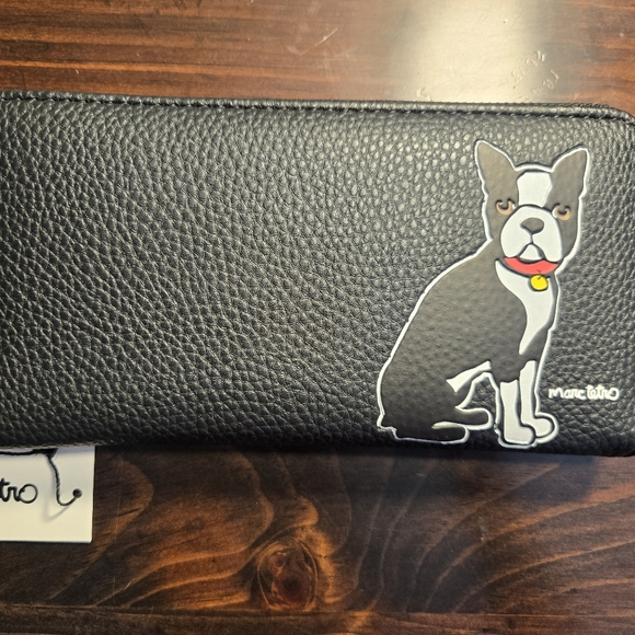 Boston Terrier Black Dog Wallet Zippered NWT - Picture 1 of 7
